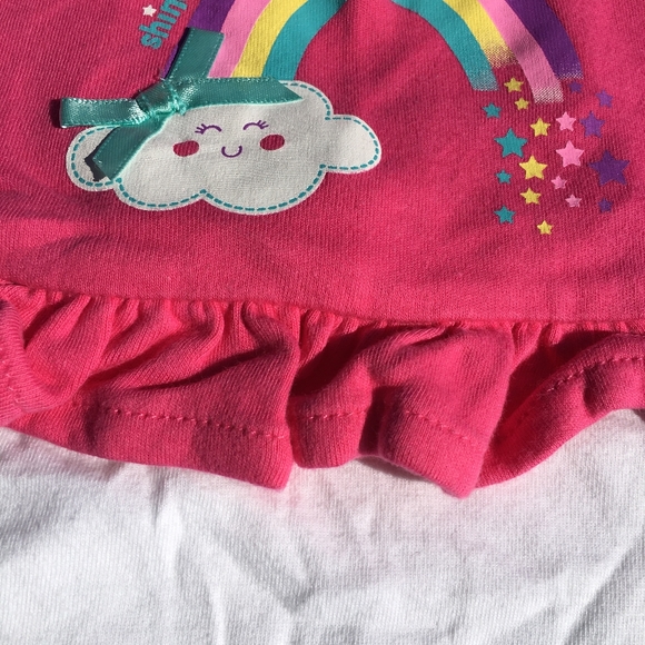 Rainbow Cloud Crop Top Onesie Size 3-6 Months Pink White - Picture 2 of 5